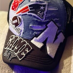 Patriots Themed Distressed Cap